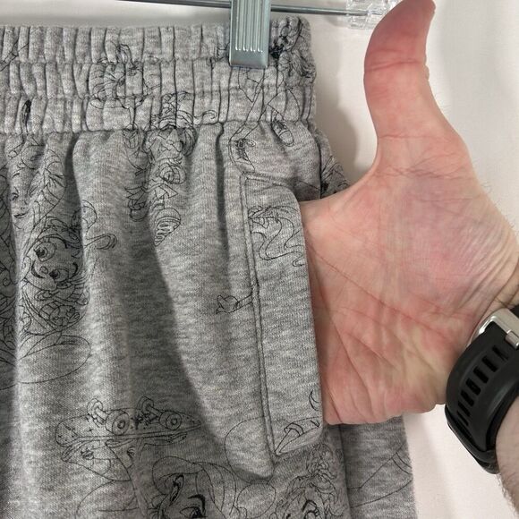 ADIDAS X Disney Sweatpants Girls Small Grey Princesses Pull On Drawstring Pocket - Picture 4 of 9